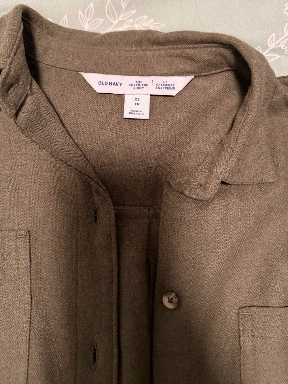Old Navy Women Olive Shirt